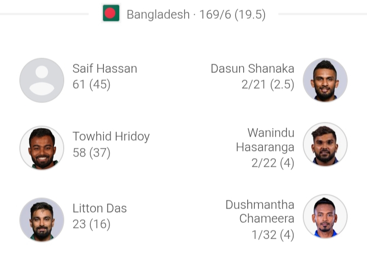 Sree Lanka vs Bangladesh
