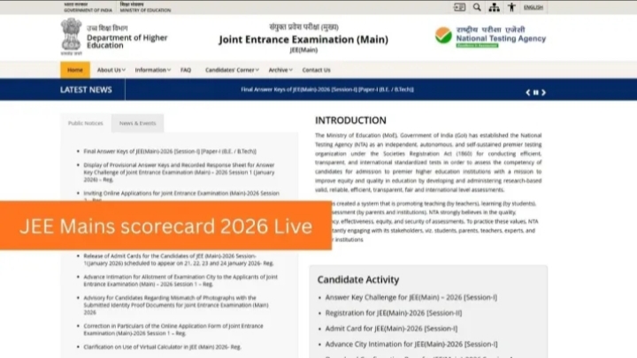 JEE Mains Result 2026